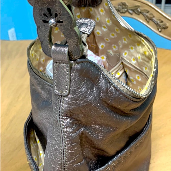 Brighton VTG Kodiak Soft Pebbled Leather 4-pocket Purse Metallic/Bronze Hobo Bag - Picture 2 of 9